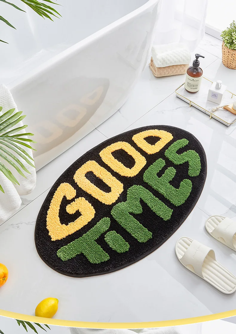 cute cartoon avocado shape porch entrance floor mats home bathroom anti slip rugs flock soft water absorption bath shower mats free global shipping