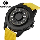 Часы EUTOUR No pointer concept кварцевые для мужчин и женщин, трендовые модные, с холщовым ремешком, с черными отверстиями