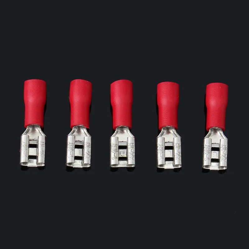 20/50/100PCS 4.8mm/10Amp Insulated Cable Connector Electrical Wire Assorted Crimp Spade Butt Ring Terminals Kit | Обустройство дома