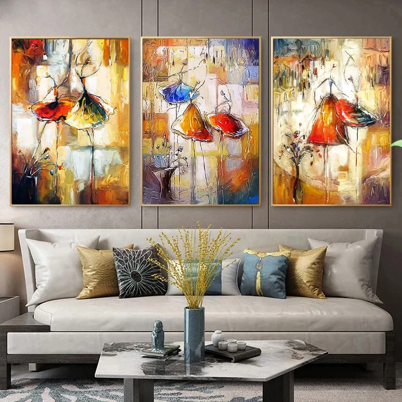 

Абстрактная Картина на холсте, плакаты, Скандинавская танцующая девушка, печать на водной основе, картина, настенное искусство для гостиной...