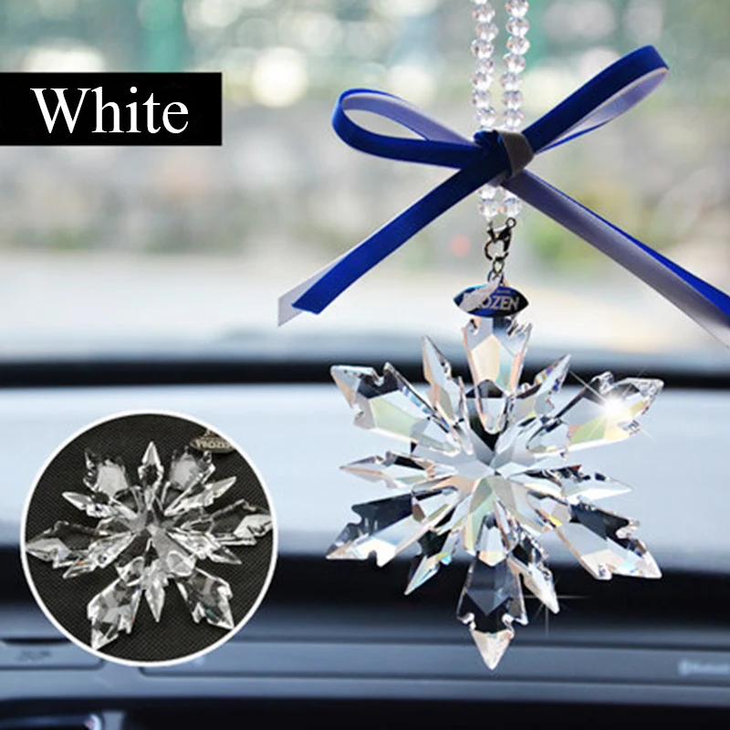 

Стайлинг автомобиля, снежинка, хрустальный кулон, автомобильное украшение, современное искусство, подвесное украшение для автомобиля, модные аксессуары для салона автомобиля для девочек