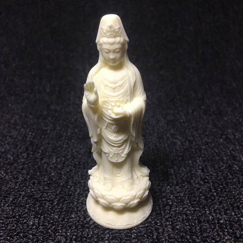 

Резьба в виде фруктов слоновой кости Nanhai Guanyin Dashi Bodhisattva импрессионное украшение для стола домашние фигурки для гостиной миниатюрные украше...