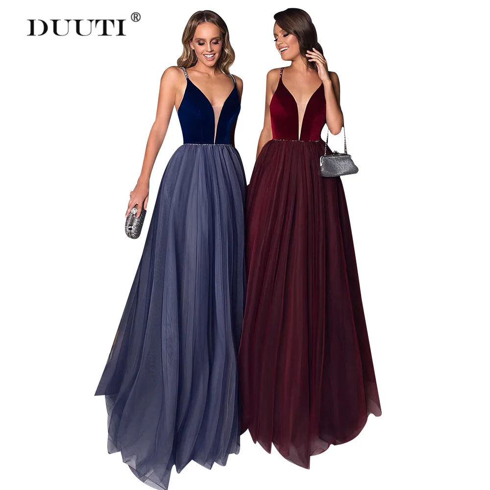 Женское кружевное платье макси с открытой спиной v образным вырезом и стразами