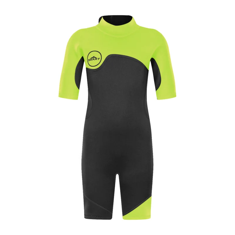 Задний zipwetsuit Junior неопрен класса премиум 2 мм короткий сердечник теплый рукав Дети