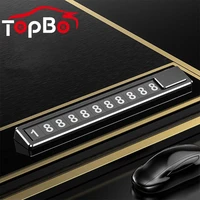 temporary parking card car phone number card plate hidden switch phone plate number metal alloy card car sticker car styling