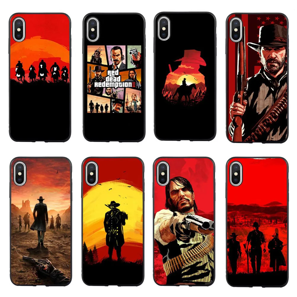 2018 хит продаж чехол Red Dead Redemption 2 для iPhone X 10 8 7Plus 6 6S Plus 7 5 телефона SE XR XS MAX черный