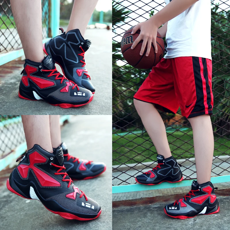 Лидер продаж баскетбольные кроссовки Lebron James с высоким берцем Спортивные Ботинки