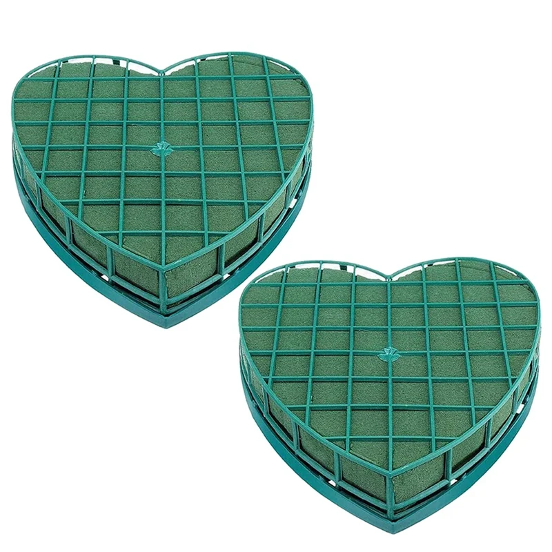 

2Pcs Floral Foam Heart-Shaped Flower Holder with Floral Foam for Wedding Centerpiece Party Car Table Floral Arrangement