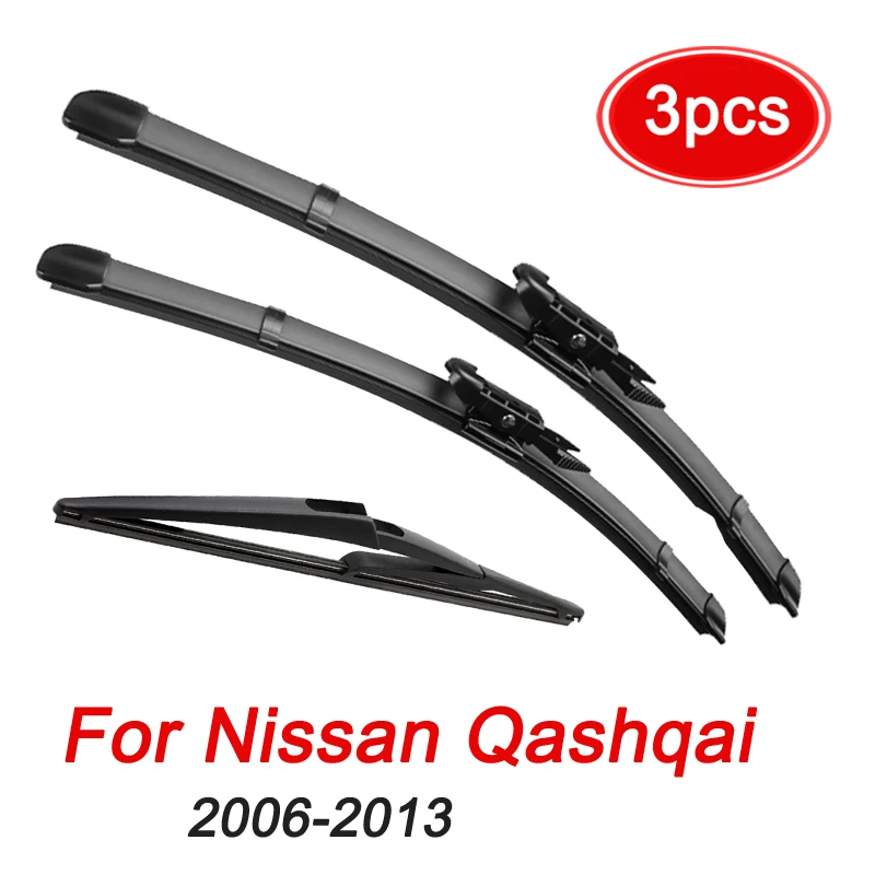 

Wiper Front & Rear Wiper Blades Set For Nissan Qashqai J10 2006 2007 2008 2009 2010 2011 2012 2013 Windshield Wiper 24"+15"12"
