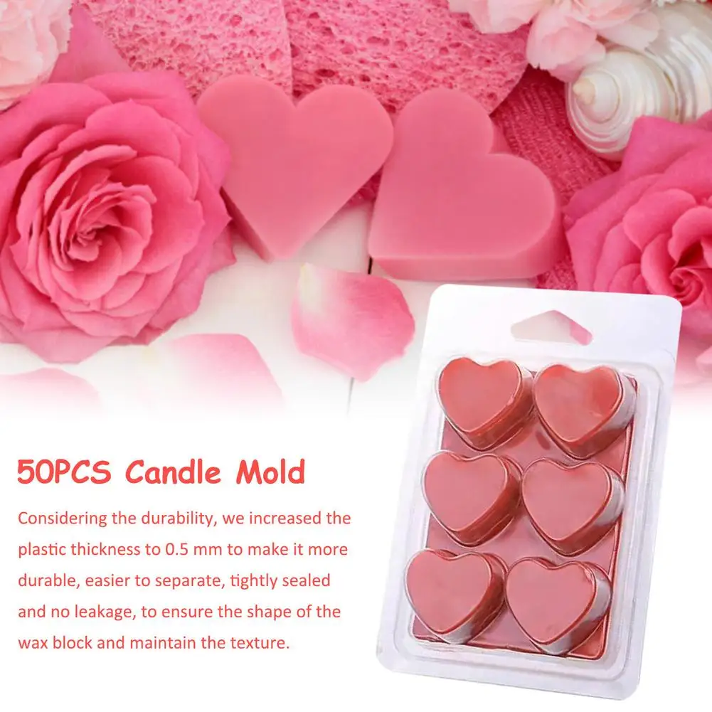 Molde de vela en forma de coraz&oacute;n, transparente, duradero, reutilizable, fusi&oacute;n de cera, moldes de vela de aromaterapia, regalo de San Valent&iacute;n-3