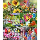 5D Diamoand Картина Пейзаж с цветком птица украшение дома полная выкладка, алмазная вышивка крестиком Животные мозаичного искусства Handicraf