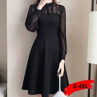 robe pin up dress mesh plus size lace dress sexy party dress 4xl black large fall dresses for women vestidos long sleeve 2019
