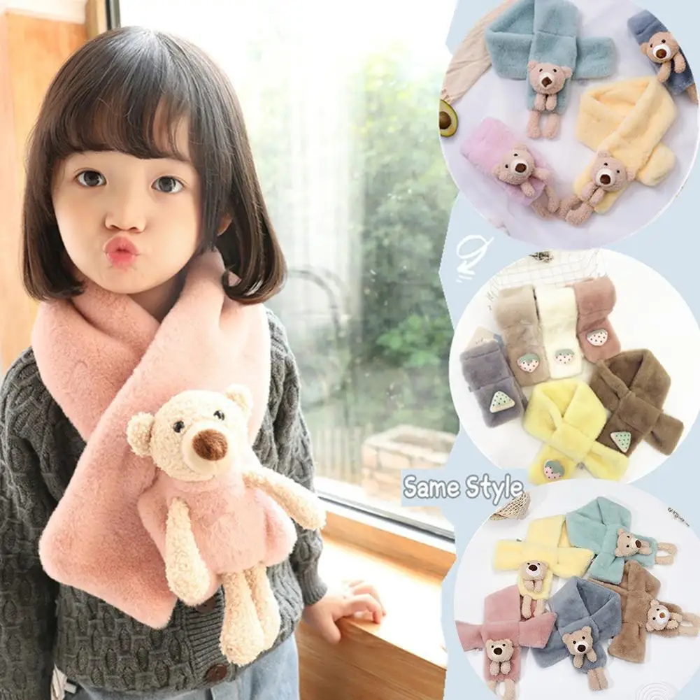 

Winter Warm Scarf Plush Imitation Rabbit Fur Autumn and Winter Boys and Girls Baby Scarf Children's Winter Scarf