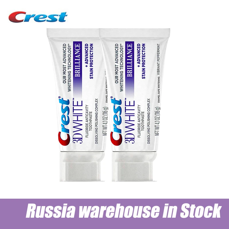 Crest 3D белая блестящая усовершенствованная отбеливающая зубная паста для зубов