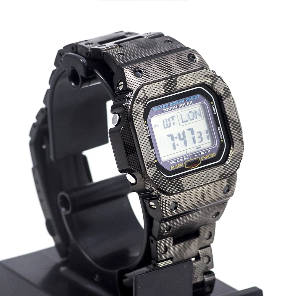 Черный камуфляж 316L нержавеющая сталь DW5600 GW-M5610 ремешок для часов ободок/Чехол