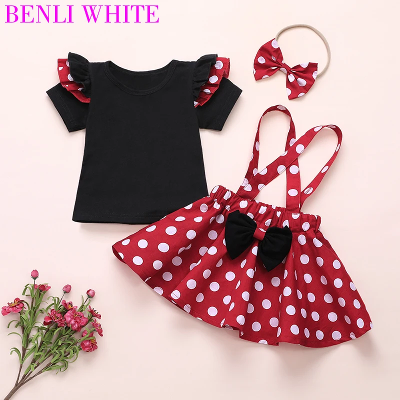 Костюмы из 3 предметов для маленьких девочек коллекция 2021 года черный топ с