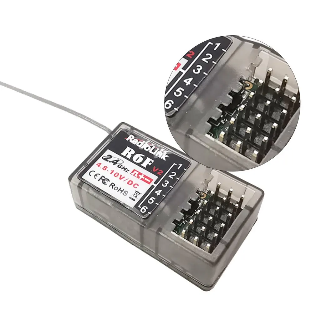 Radiolink R6F 2 4 ГГц 6-CH FHSS неотъемлемой приемник нейтральный Пластик для RC6GS RC4GS RC3S RC4G T8FB