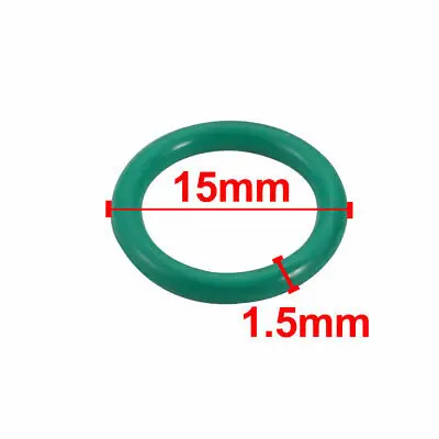 

15mm x 1.5mm Size Mechanical Rubber O Ring Oil Seal Gaskets Green