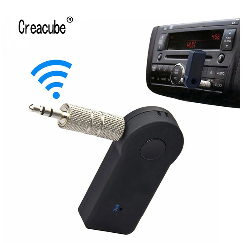 

Creacube Car Bluetooth-Compatible Adapter 3.5mm Jack AUX Audio MP3 Music Receiver Kit Handsfree Speaker Headphone Adapter