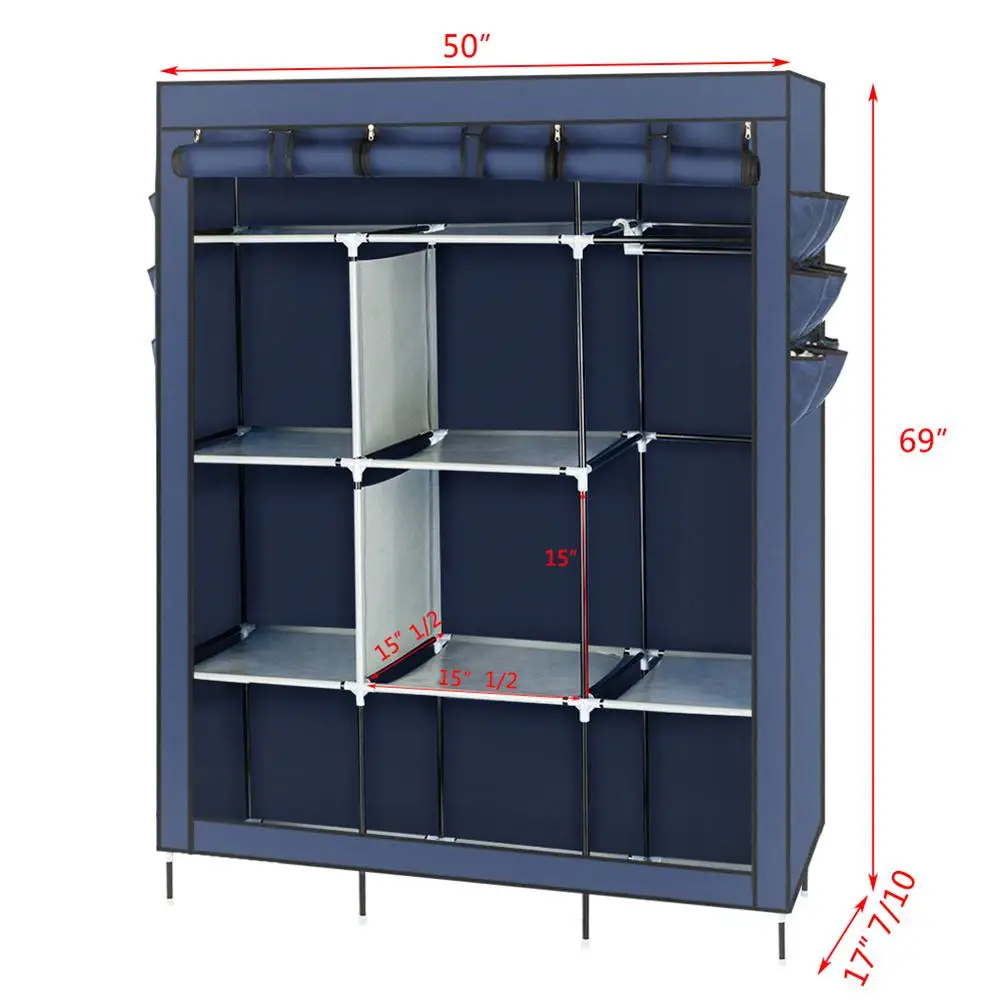 

Non-woven Large Wardrobe Coffee Fabric Closet Portable Folding Dust-proof Waterproof Storage Cabinet Home Furniture