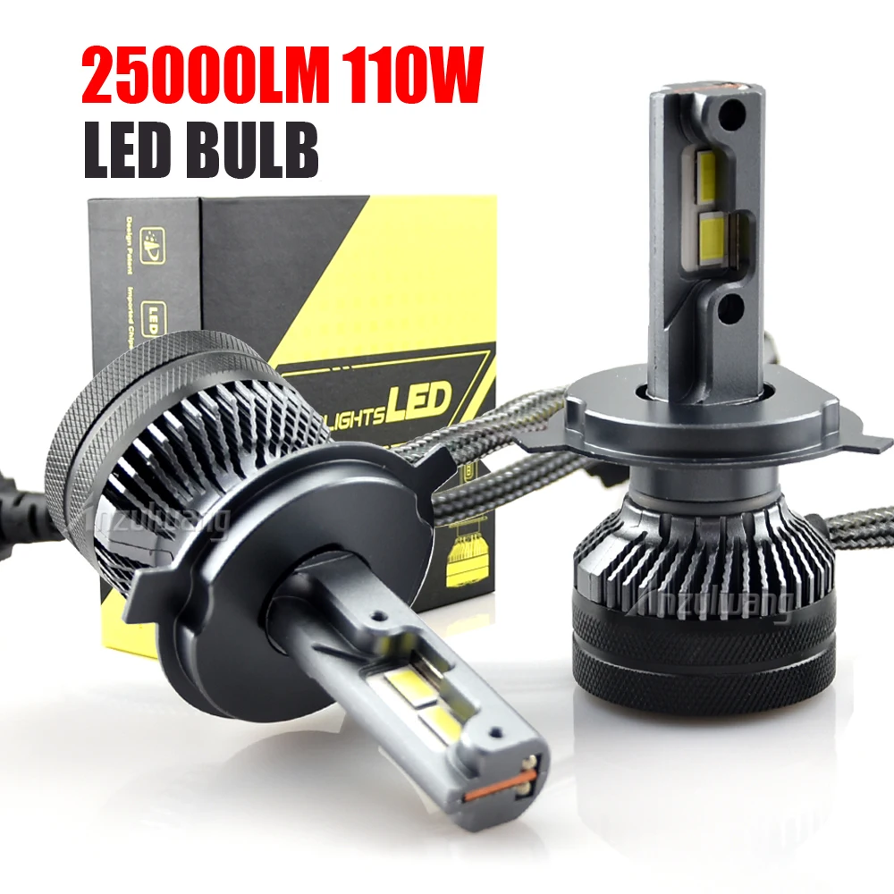 

110W 25000LM CSP 6000K 9005 9006 H7 LED H4 H11 Canbus Led Car Headlight Super Bright All In One Design With Cooling Fan