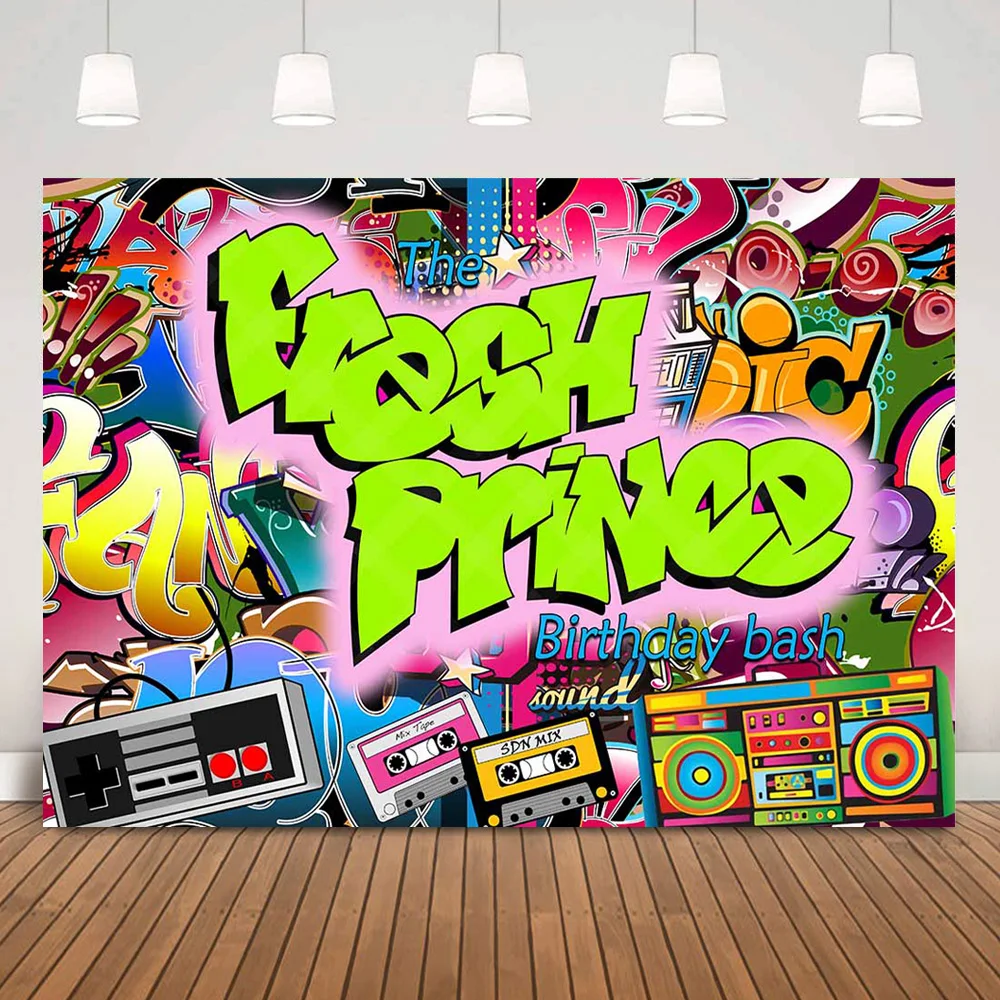 Fresh Prince день рождения фон для фотосъемки с изображением граффити на стене картина