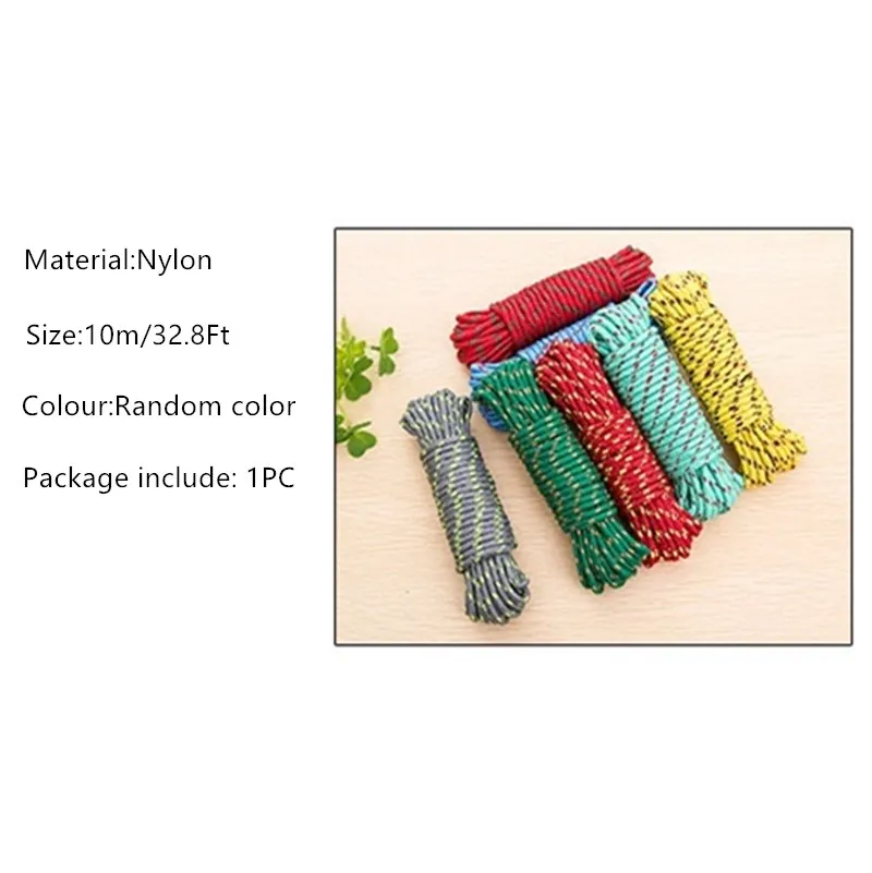 Портативная прочная нейлоновая веревка для белья 10 м |