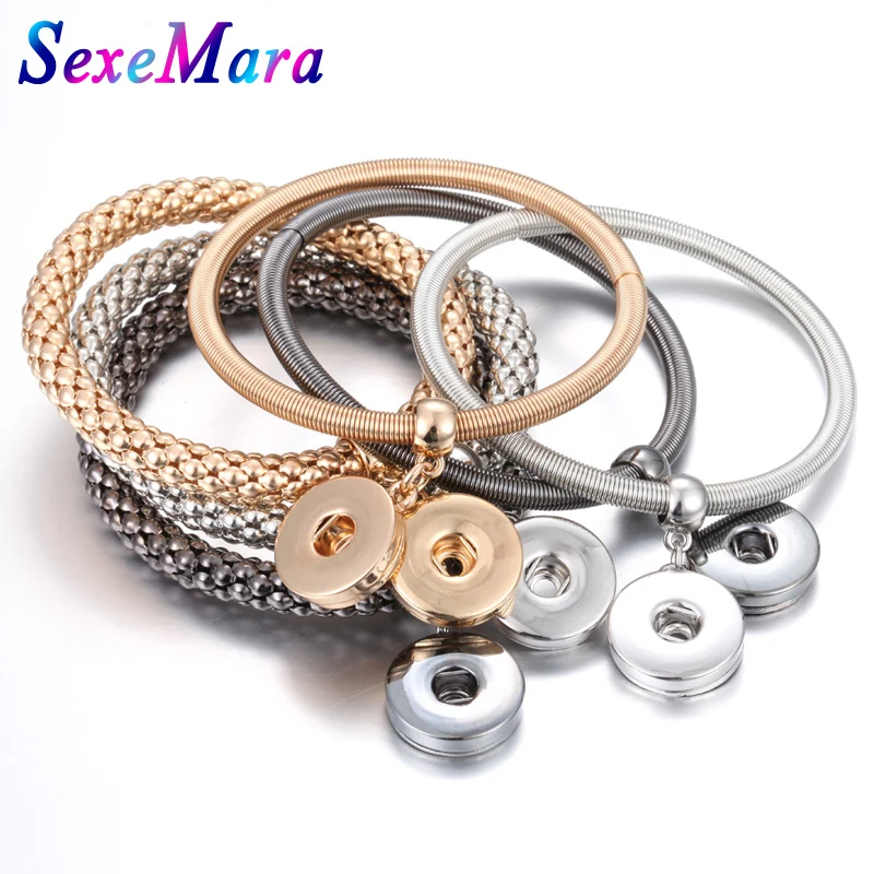 Браслет с кнопками золотой черный серебристый цвет эластичный браслет