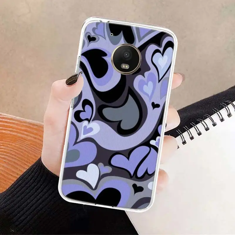 purple heart swirl soft cover soft phone case for motorola moto g7 g8 g9 g6 g30 e5 e6 power plus play one macro action fusion free global shipping
