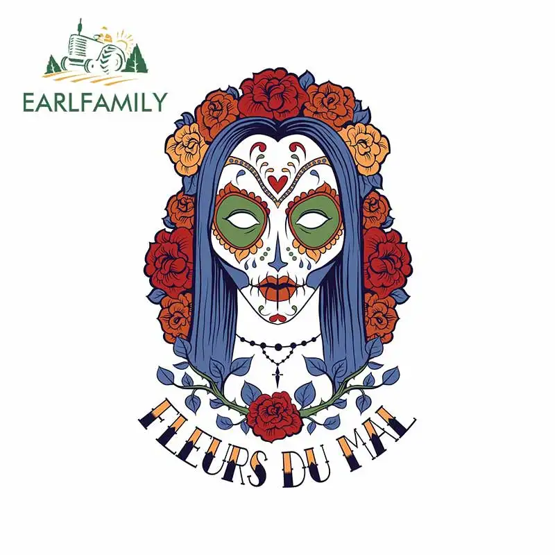 EARLFAMILY 13 см x 8 9 для Хэллоуина наклейка с черепом ведьмы сахарный череп