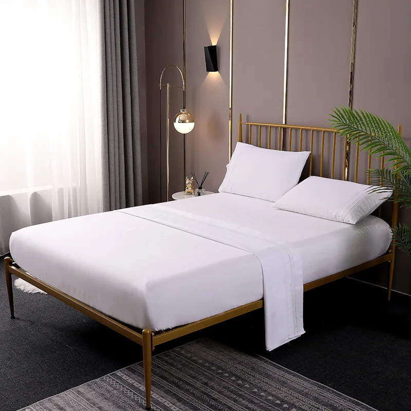 

4pcs/set Solid Color Microfiber Bed Fitted Sheet Set Mattress Cover Set Pillowcase Home Textile Bedsheet Coverlets Set 2021 New
