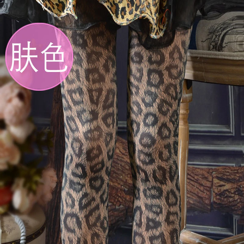 

Leopard print stockings European and American retro sexy women stockings fake tattoos pantyhose Harajuku personality socks trend