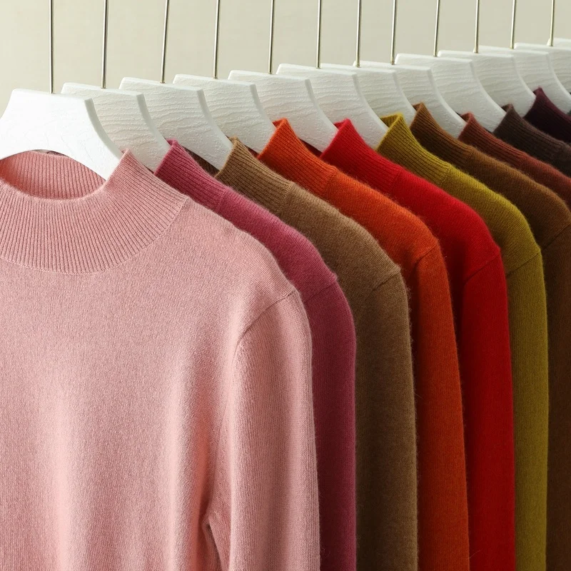 

100% чистый кашемировый вязаный джемпер, женские зимние мягкие свитера на животе, стандартная одежда 18 цветов, женские пуловеры с длинным рук...