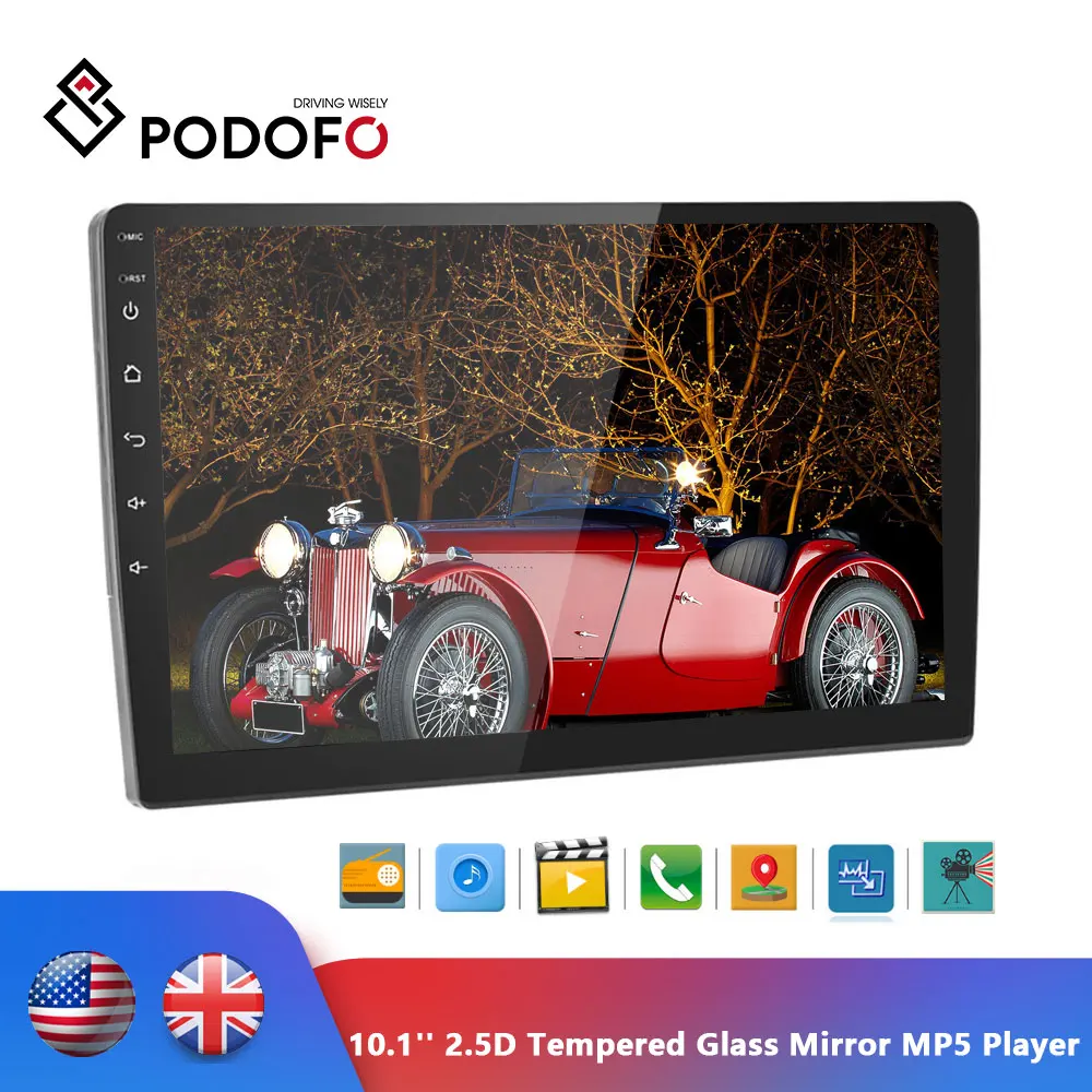 Автомагнитола Podofo мультимедийная стерео система на Android с GPS Bluetooth Wi Fi типоразмер 2