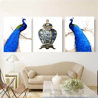 new 3pcs diy oil painting by numbers fortune tree flower tree triptych pictures paint wall sticker home decor gift