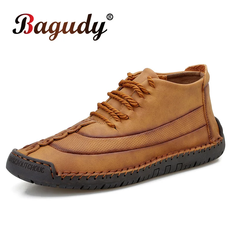 

Brand Men's Leather Boots Men's Warm Fur Snow Boots Ankle Boots Handmade Work Boots Fashion Outdoor Men's Boots Winter Shoes big