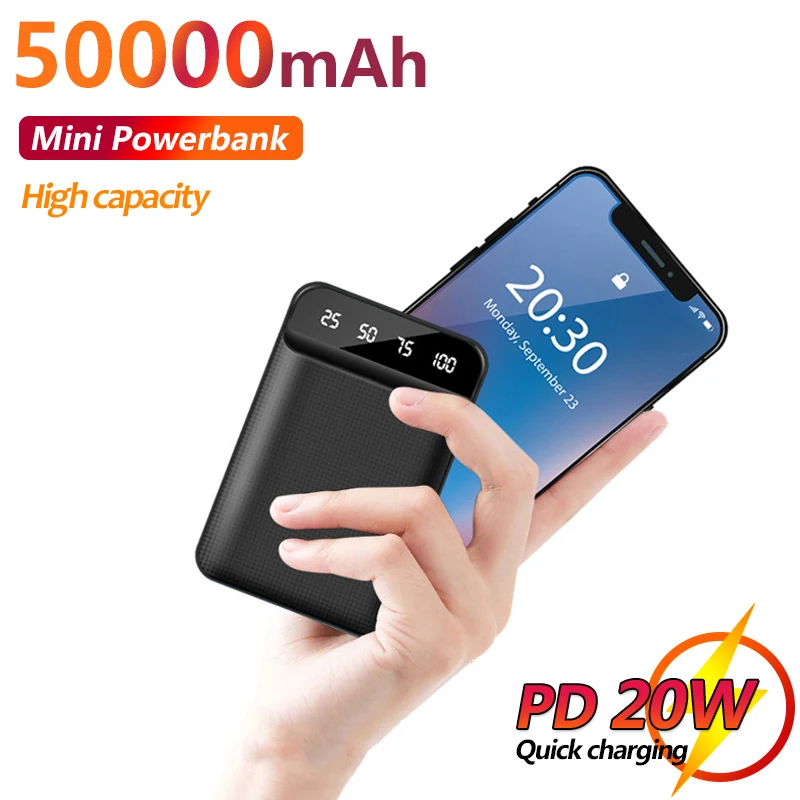 

Mini Power Bank 50000mAh Large Capacity Essential for Fitness Exercise Portable External Battery for Xiaomi Samsung IPhone