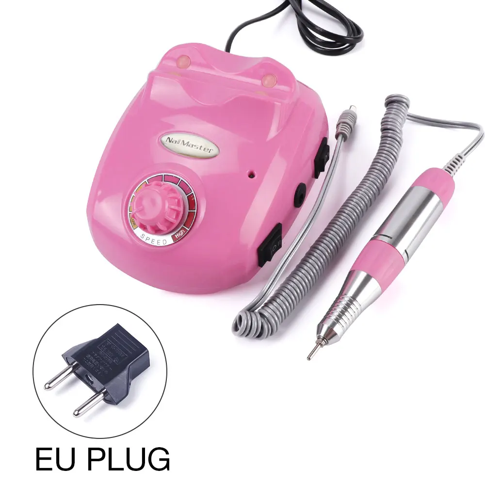 pink EU plug Pro 30000 об/мин 30 Вт электрическая пилка для маникюра, оборудование для педикюра, маникюрный станок, набор сверл для ногтей, резак для геля для ногтей - Цвет: pink EU plug