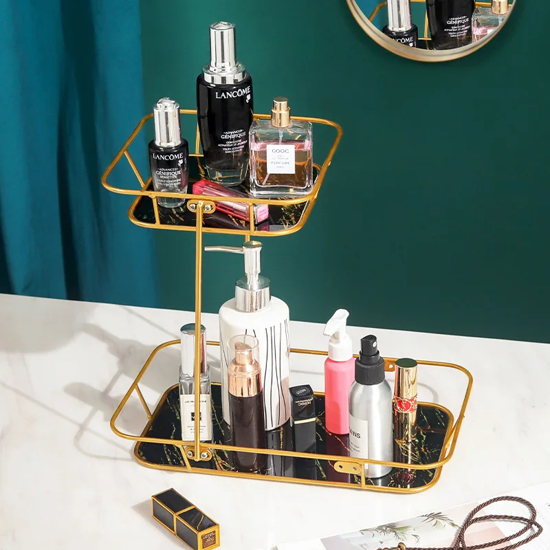 

Роскошная фотополка в европейском стиле, многоярусная полка для гостиной и ванной комнаты, косметический Органайзер для туалетного столик...