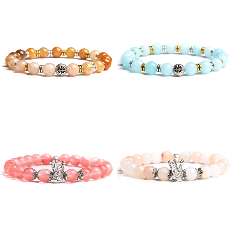 Хит продаж женские браслеты ювелирные изделия натуральный Гладкий халцедон