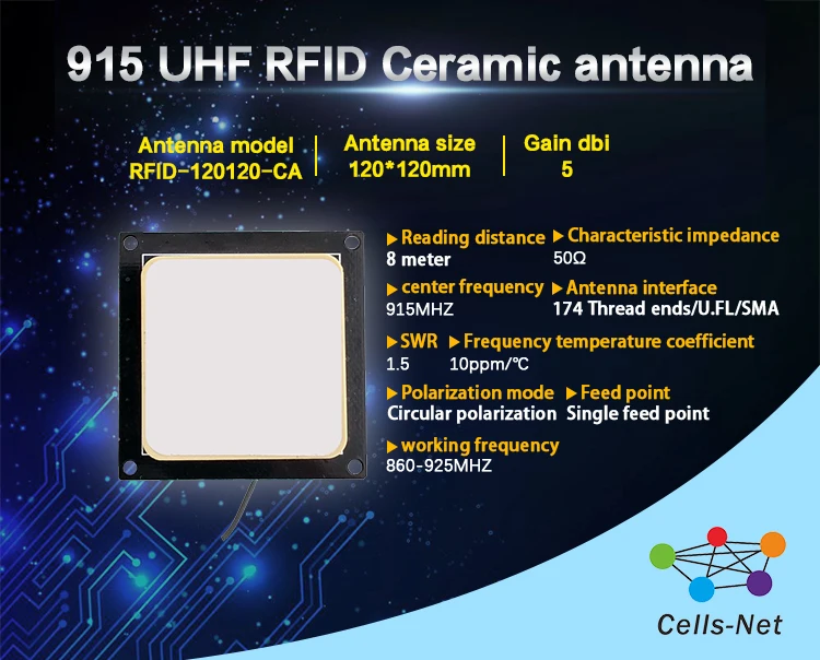 915 керамическая антенна UHF micro reader антенна 900 м UHF Антенна 120*120 мм от AliExpress RU&CIS NEW