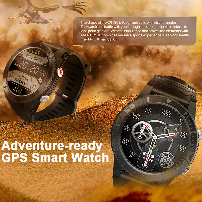 2022 new gps smart watch blood oxygen compass outdoor sports 5atm water proof heart health men smartwatch for android ios phone free global shipping