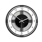 Круглые акриловые часы с диском, стильные настенные часы, домашний декор для спальни, подвесной бар, без батареи (черный)