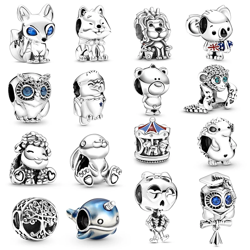 

2 шт./лот высокое качество, совы, лисы, Льва, Очаровательные бусы, кулон в форме оригинальный DIY браслеты ожерелья для женщин для изготовления ...