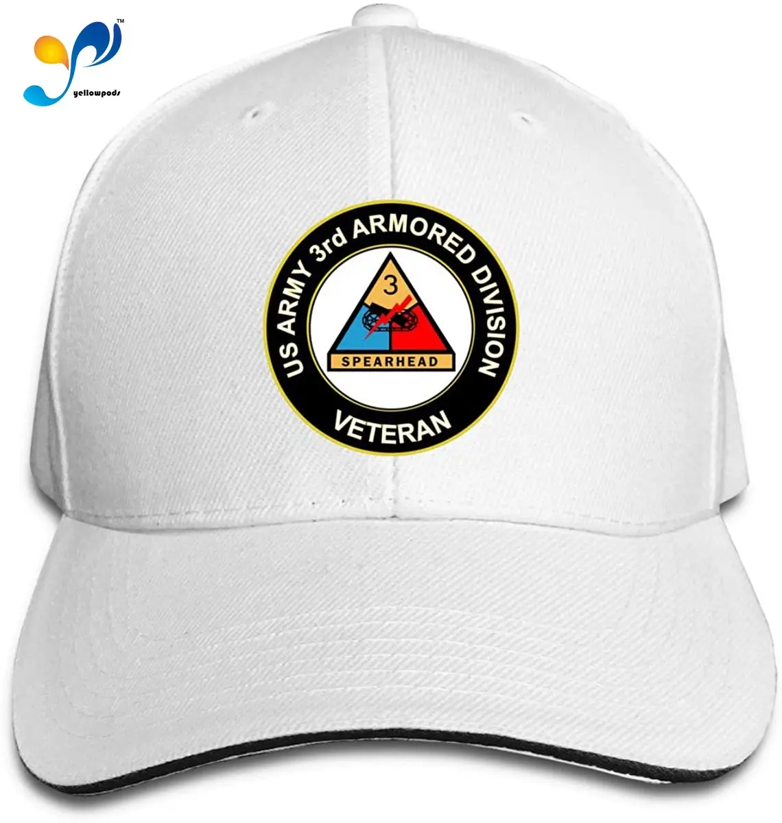 

US Army Veteran 3rd Armored Division Man Girl's Classical Hat Fashionable Peak Cap Hats