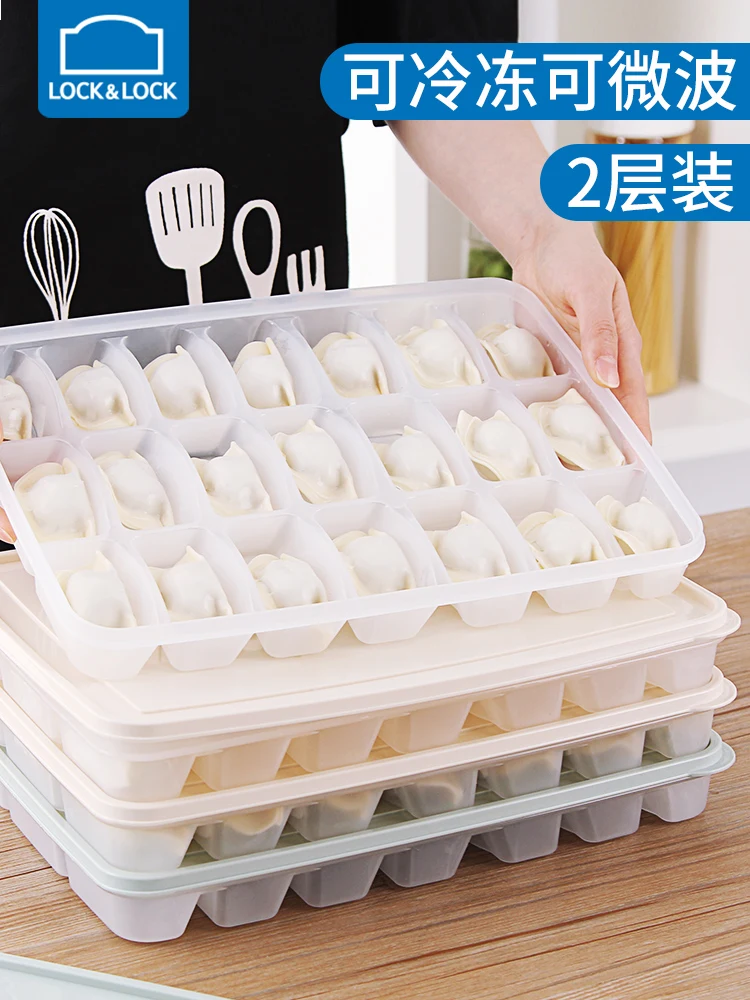 Lock&amplock Multi-storey Tray Freezing Dumplings Box Household Refrigerator Mesh Division Fresh Wonton Boiled Accept | Дом и сад