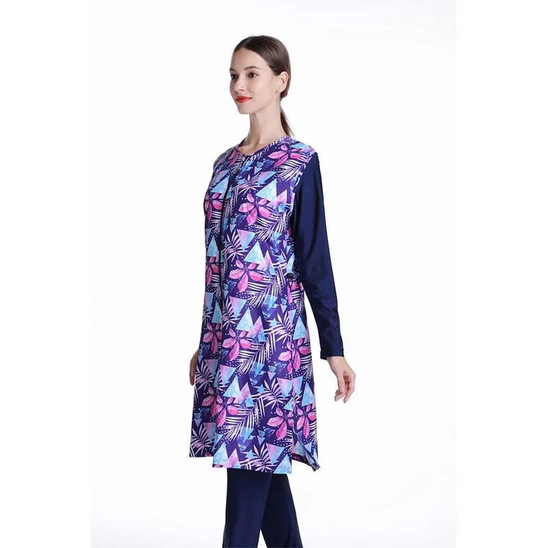 BAILUNMA женский мусульманский купальный костюм с цветочным принтом хиджаб Муслима