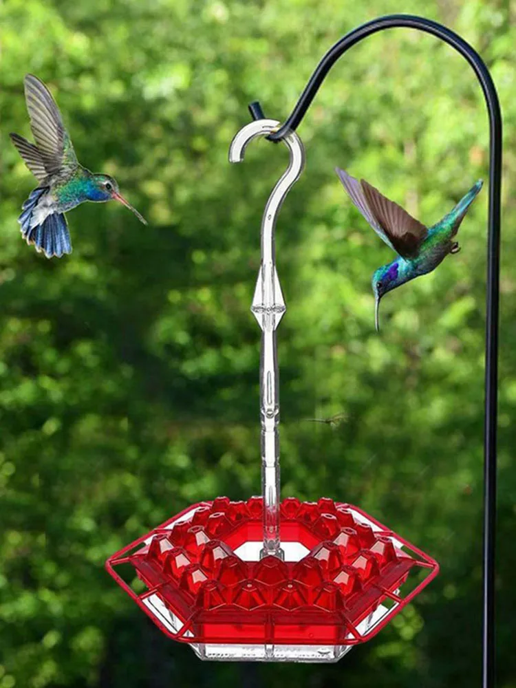 

Sweety Hummingbird Feeder Hanging Hexagonal Red Bird Feeder