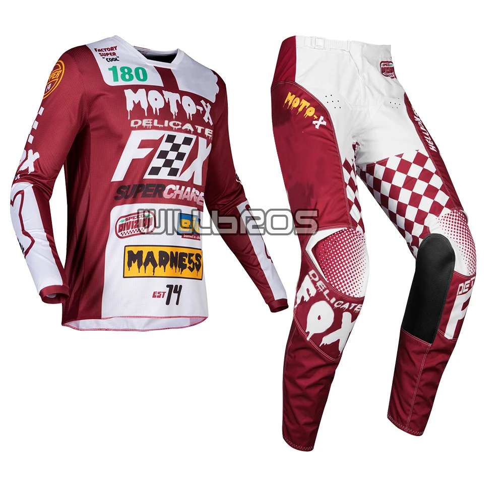 Delicate Fox Motocross MX 180 Czar Красный Белый комплект для мотоциклистов MTB, езды на велосипеде, мотоцикла, мужской костюм