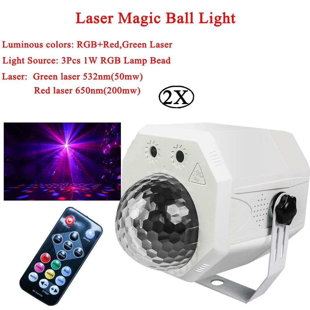 2Pcs/Lot 10W Colorful Rotating RGB LED Stage Light Xmas Party Effect Light Laser Magic Ball Light LED KTV Bar DJ Disco Lights